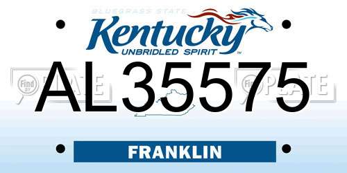 AL35575 Kentucky License Plate