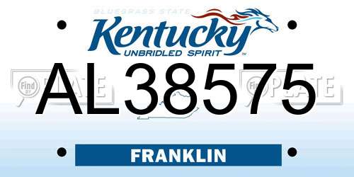 AL38575 Kentucky License Plate