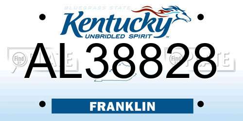 AL38828 Kentucky License Plate