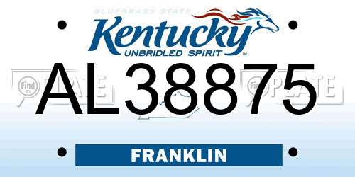AL38875 Kentucky License Plate
