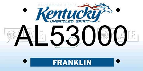 AL53000 Kentucky License Plate