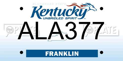 ALA377 Kentucky License Plate