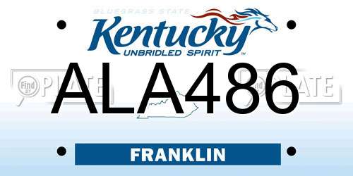 ALA486 Kentucky License Plate
