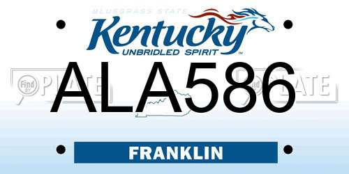 ALA586 Kentucky License Plate