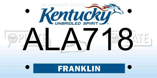 ALA718 Kentucky License Plate