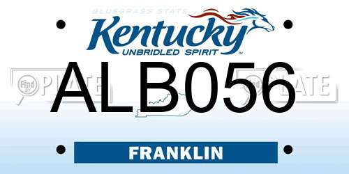 ALB056 Kentucky License Plate