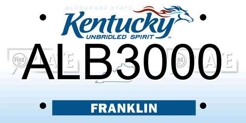 ALB3000 Kentucky License Plate