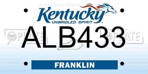 ALB433 Kentucky License Plate