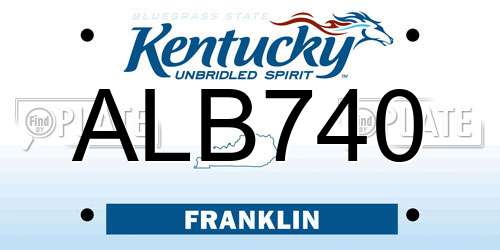 ALB740 Kentucky License Plate