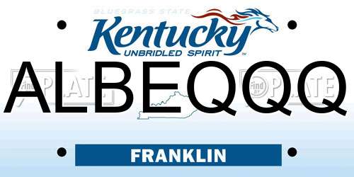 ALBEQQQ Kentucky License Plate