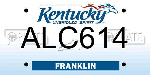 ALC614 Kentucky License Plate