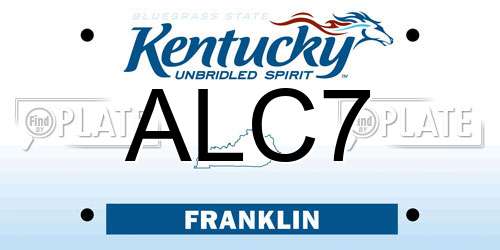 ALC7 Kentucky License Plate