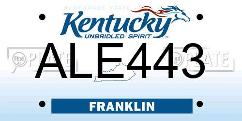 ALE443 Kentucky License Plate