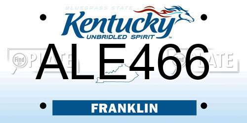 ALE466 Kentucky License Plate