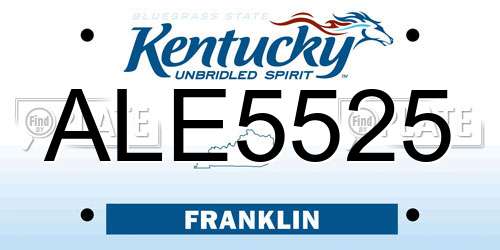 ALE5525 Kentucky License Plate