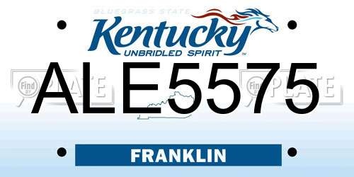 ALE5575 Kentucky License Plate