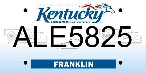 ALE5825 Kentucky License Plate