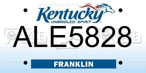 ALE5828 Kentucky License Plate