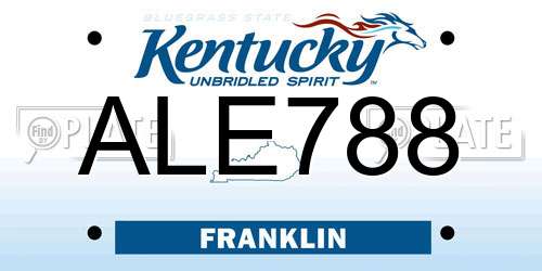 ALE788 Kentucky License Plate