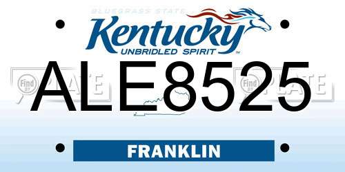 ALE8525 Kentucky License Plate