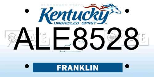 ALE8528 Kentucky License Plate