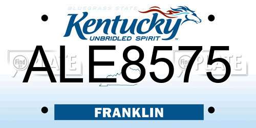 ALE8575 Kentucky License Plate