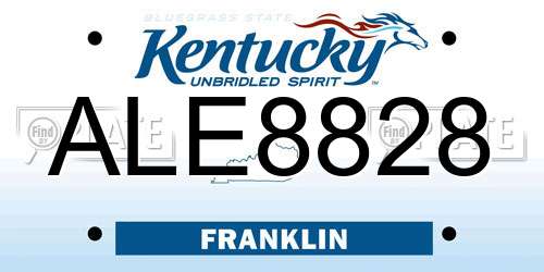 ALE8828 Kentucky License Plate