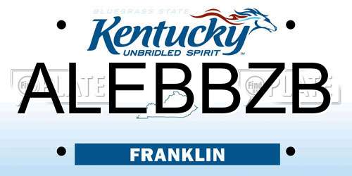 ALEBBZB Kentucky License Plate