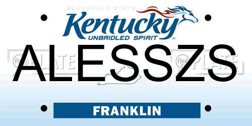 ALESSZS Kentucky License Plate
