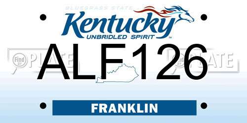 ALF126 Kentucky License Plate