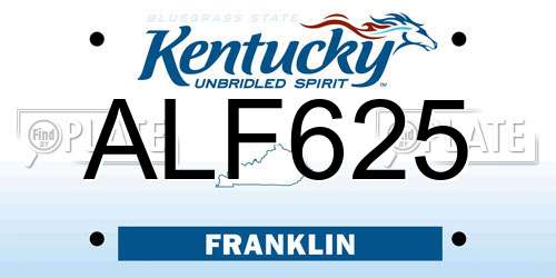 ALF625 Kentucky License Plate