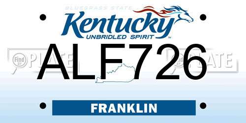 ALF726 Kentucky License Plate