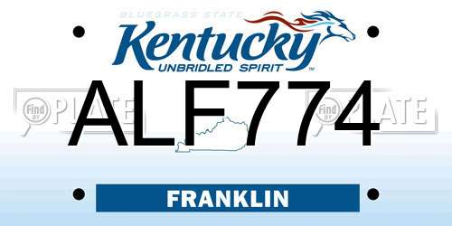 ALF774 Kentucky License Plate