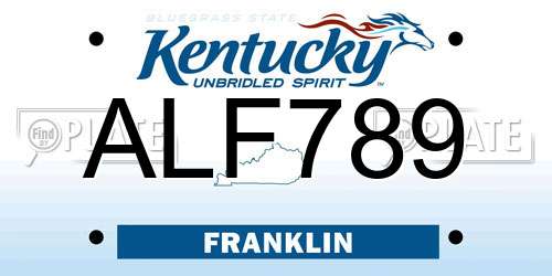 ALF789 Kentucky License Plate