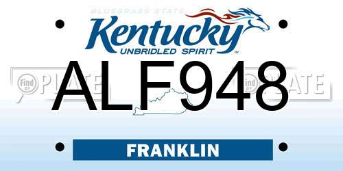 ALF948 Kentucky License Plate