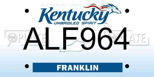 ALF964 Kentucky License Plate