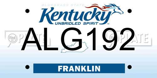 ALG192 Kentucky License Plate