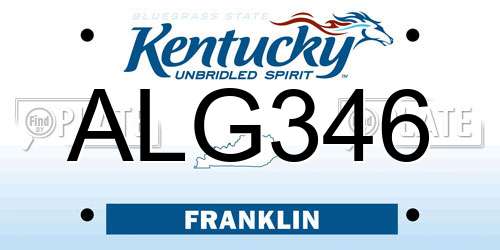 ALG346 Kentucky License Plate