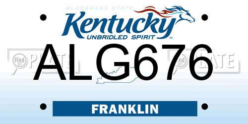 ALG676 Kentucky License Plate