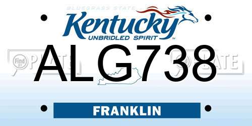 ALG738 Kentucky License Plate