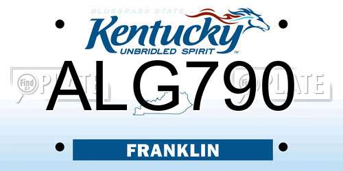 ALG790 Kentucky License Plate