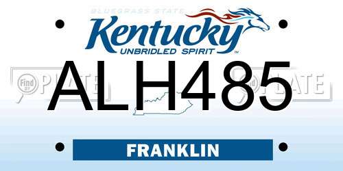 ALH485 Kentucky License Plate