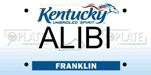 ALIBI Kentucky License Plate