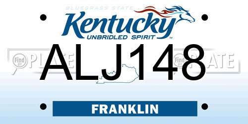 ALJ148 Kentucky License Plate