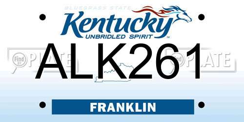 ALK261 Kentucky License Plate