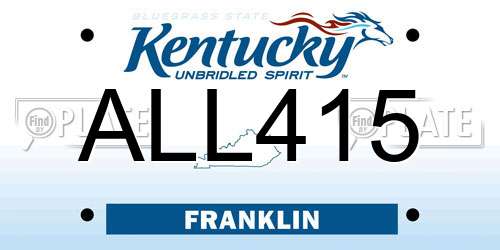 ALL415 Kentucky License Plate
