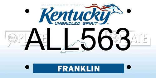 ALL563 Kentucky License Plate