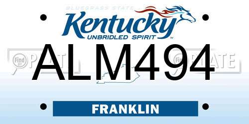 ALM494 Kentucky License Plate