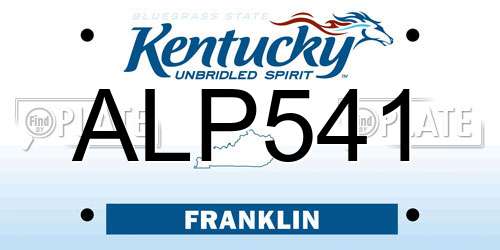 ALP541 Kentucky License Plate