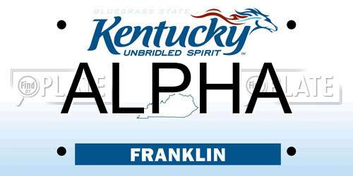 ALPHA Kentucky License Plate